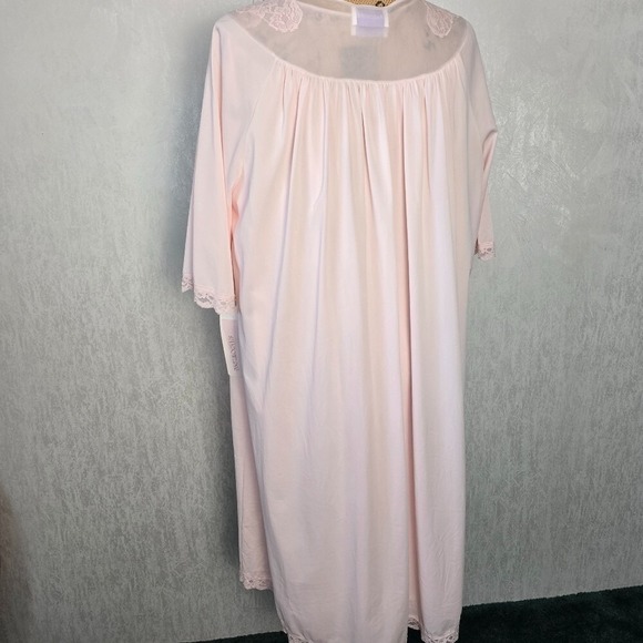 Shadowline Lrge Nightgown + Robe Set Pink Lace Elegant Nightwear Vintage 80s NWT - Picture 14 of 14